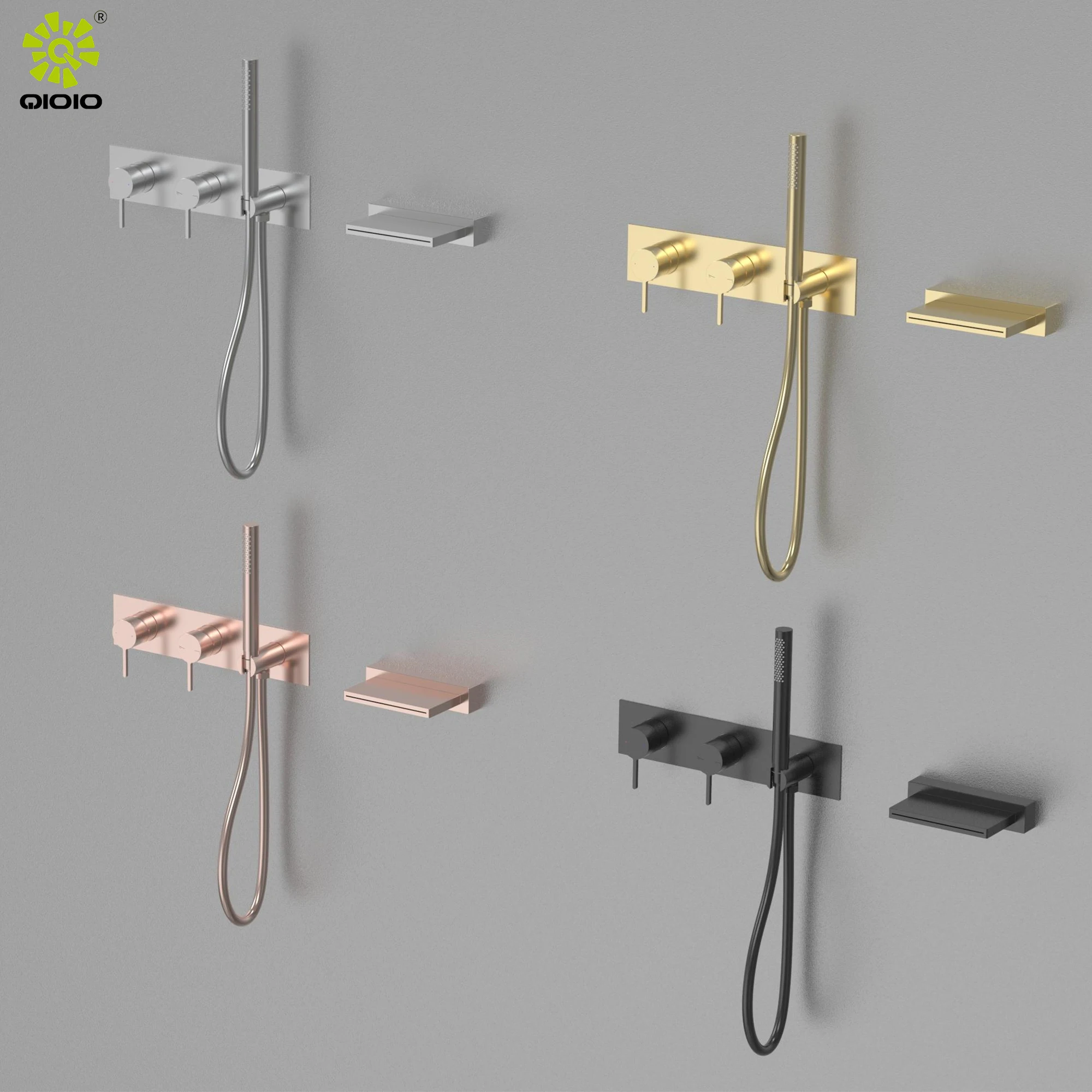 yingchuan sanitaryware  shower set  concealed shower mixer 304 ss   bathroom shower set bathtub  waterfall cascade spout