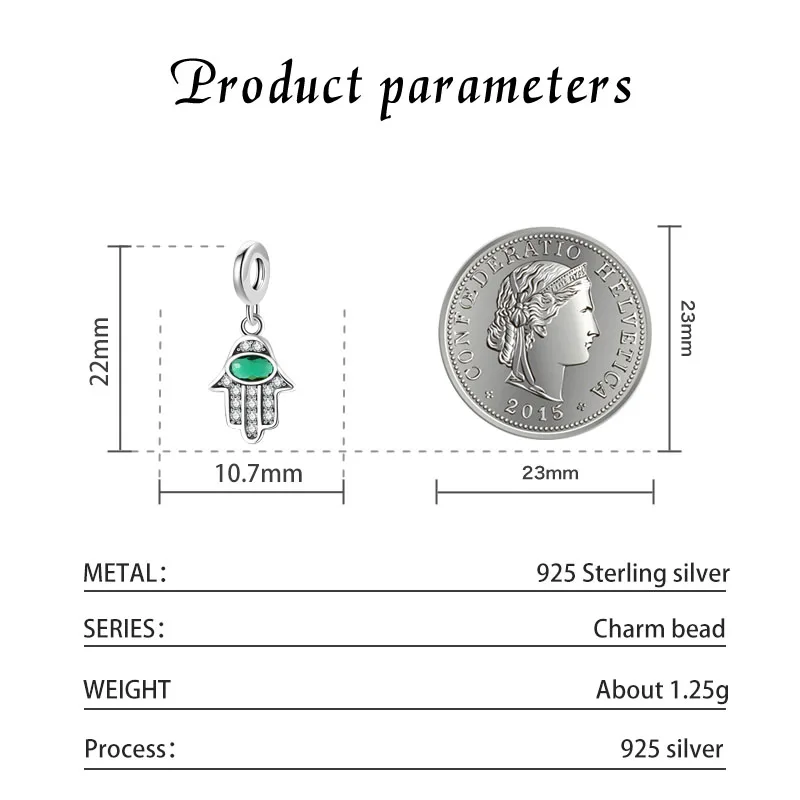 Fine Jewelry 925 Sterling Silver Bracelet Zircon Charm Designer Charm DIY Bracelet Jewelry Making