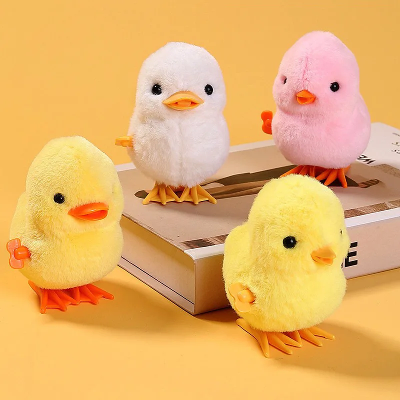 Wholesale High Quality Chick Stuffed Hopping Chicken Easter Gift for Children Plush duckling Clockwork interactive Playing Toy