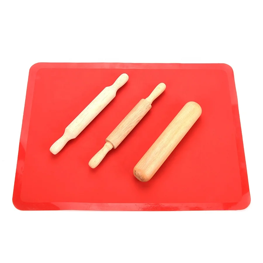 Wholesale Solid Wooden Cookie Dough Ball Roller Natural Rubber Wood Pasta Dough Kneading Rolling Pin