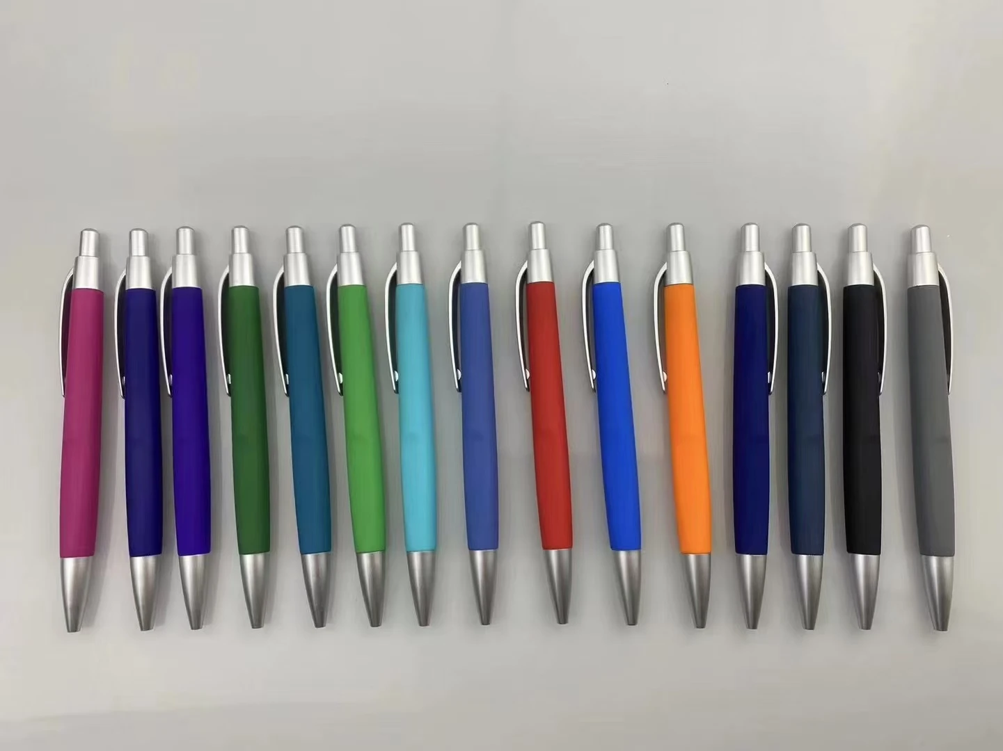 Hot Sale Customized Logo Triangle Hotel Pen Rubber Grip Metal Ball Pen Novelty Gift Advertising Pen