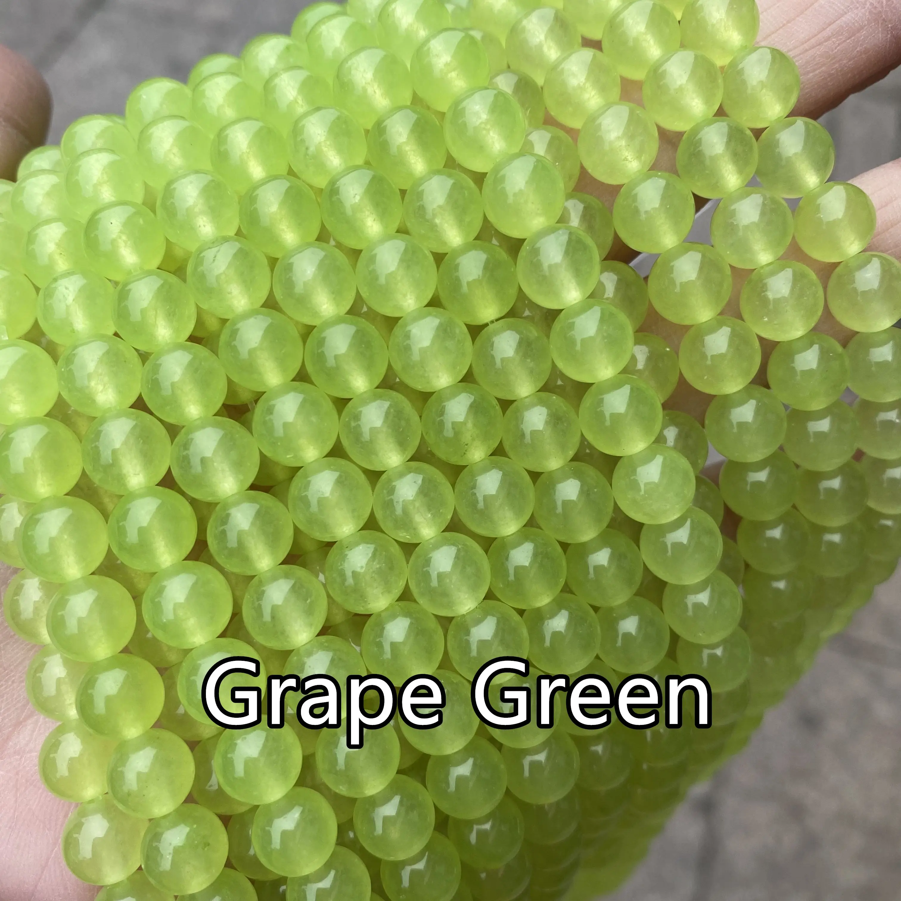 Natural Jade Beads in bulk Gemstone DIY Loose Round Malaysia Jade Assorted Green Jade Beads for Jewelry Making