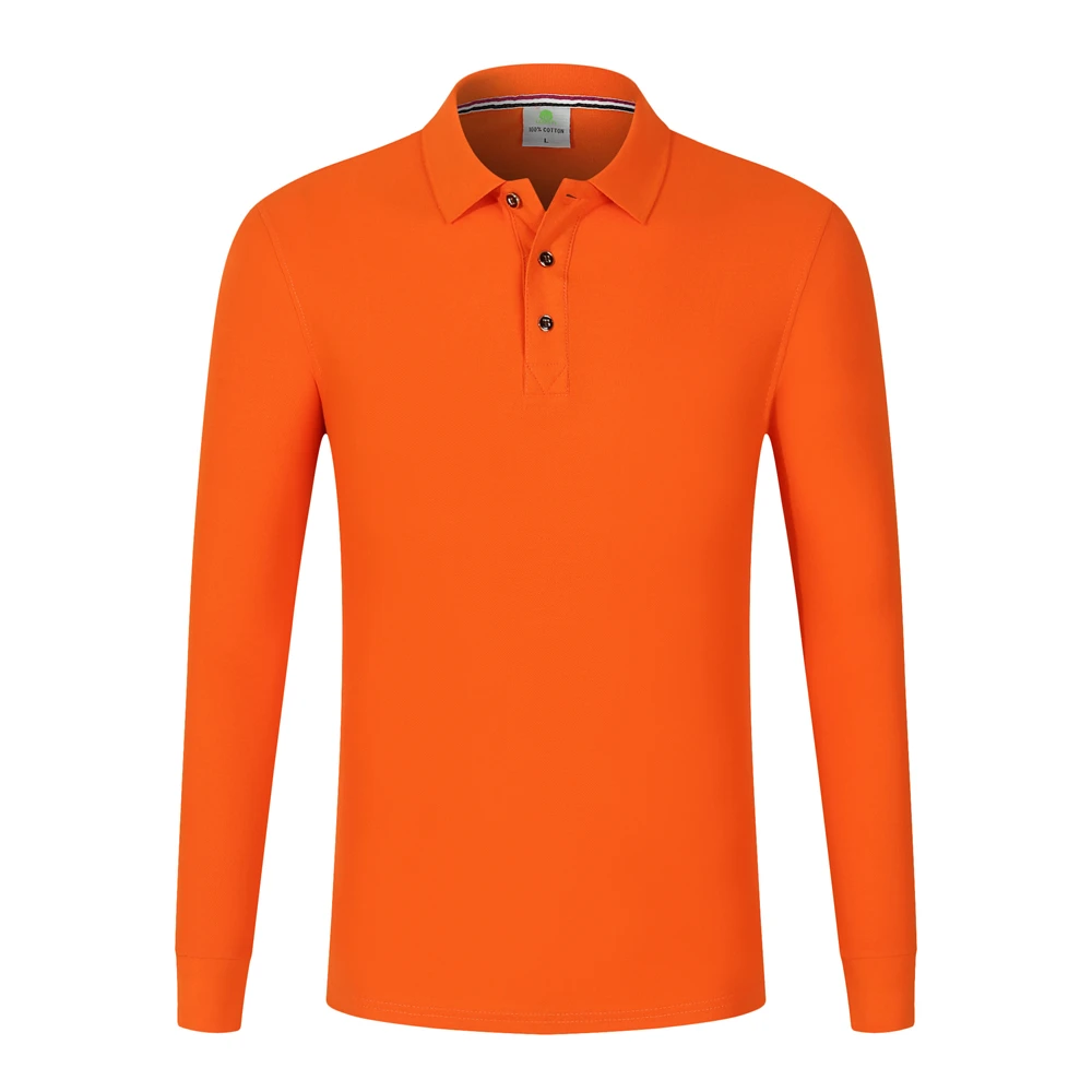 Factory hot selling  pure cotton golf long sleeve thick shirt polo shirts custom logo