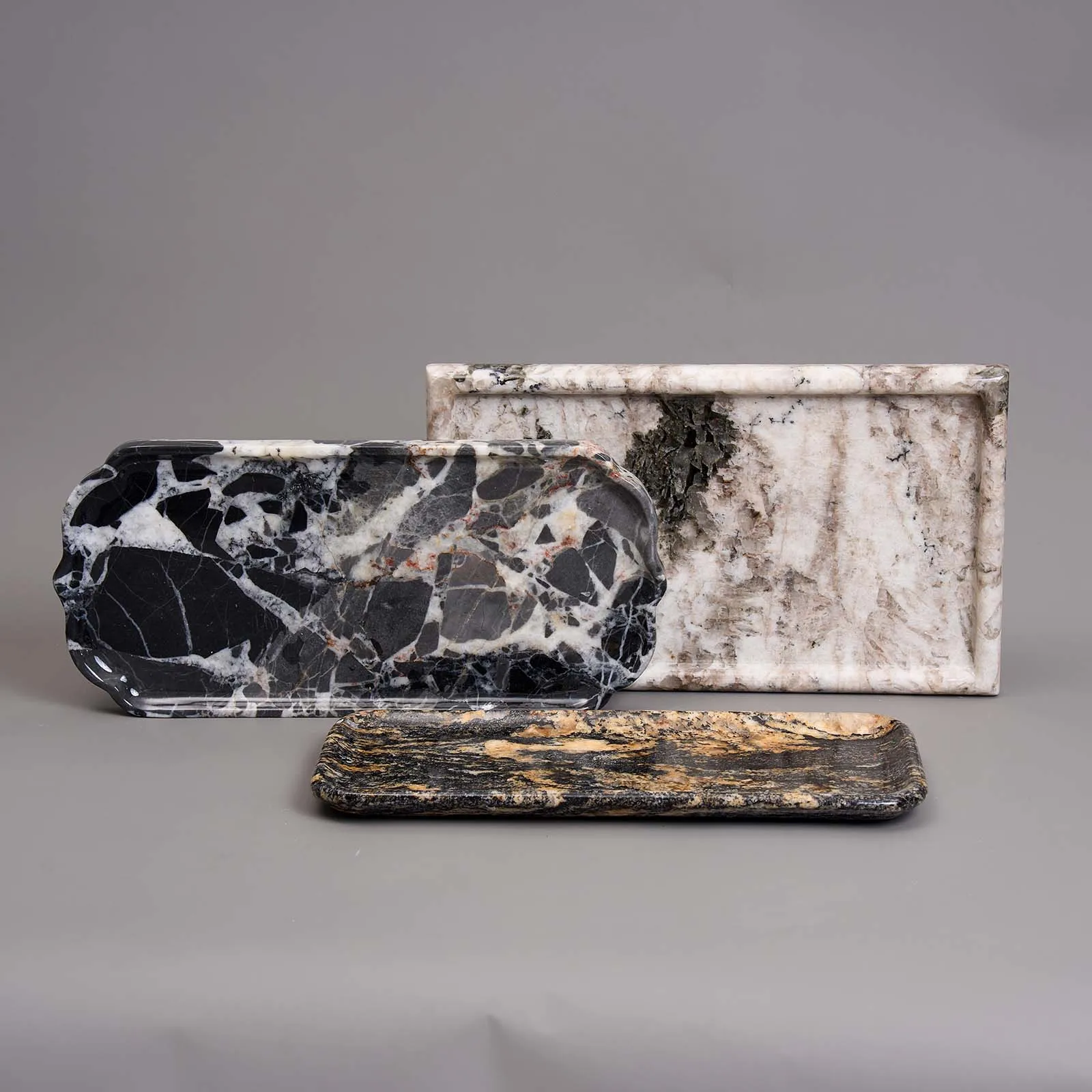 yinhe stone beauty natural marble stone Luxury tray plates sets dinnerware for food fruit decoration dinner plate tray