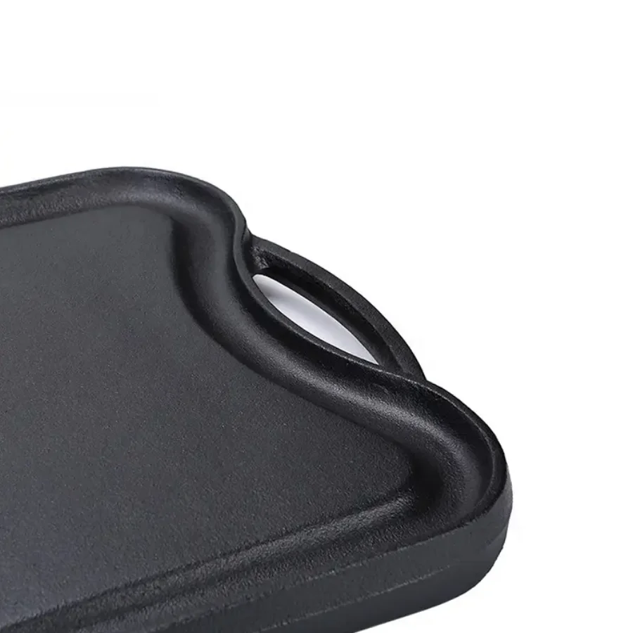 rectangle pre seasoned cast iron rectangular double sided reversible bbq grill pan griddle plate and flat surface non stick