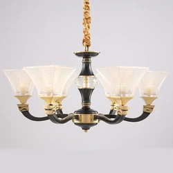 European-style luxury low-key high-end brass living room shopping mall model room hotel front hall crystal glass chandelier