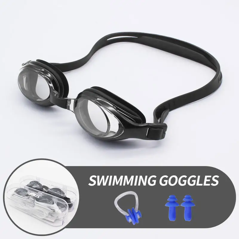 Custom logo design wide vision anti fog anti leak swimming goggles swim pool goggles with protective case