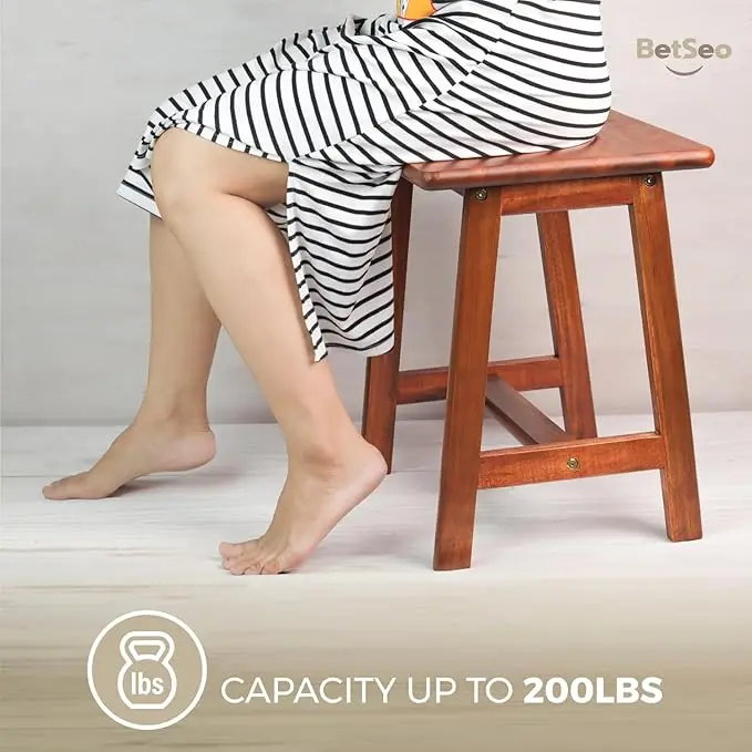 High Quality Rectangular Acacia Wood Stool Small Bench Seat Small End Table Stool