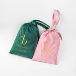 Custom Logo Silk Velvet Cloth Gift Packaging Bag Branded Matt Satin Drawstring Dust Bag For Handbag