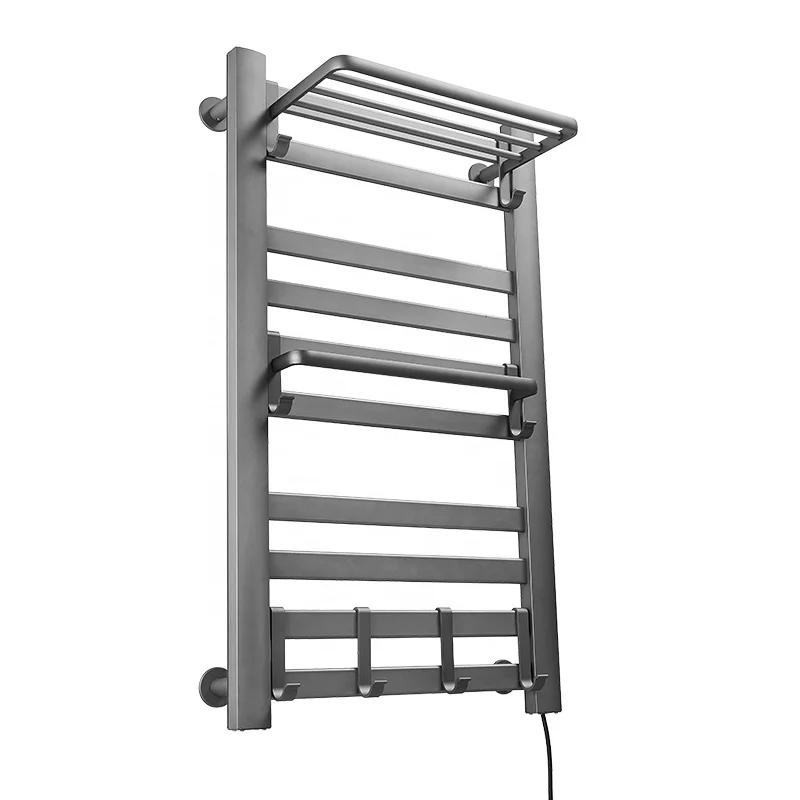 2024 Nordic Style Ladder Aluminium Wall Mounted Smart Bathroom Electric Radiator Dryer Heated Towel Rail With Thermostat