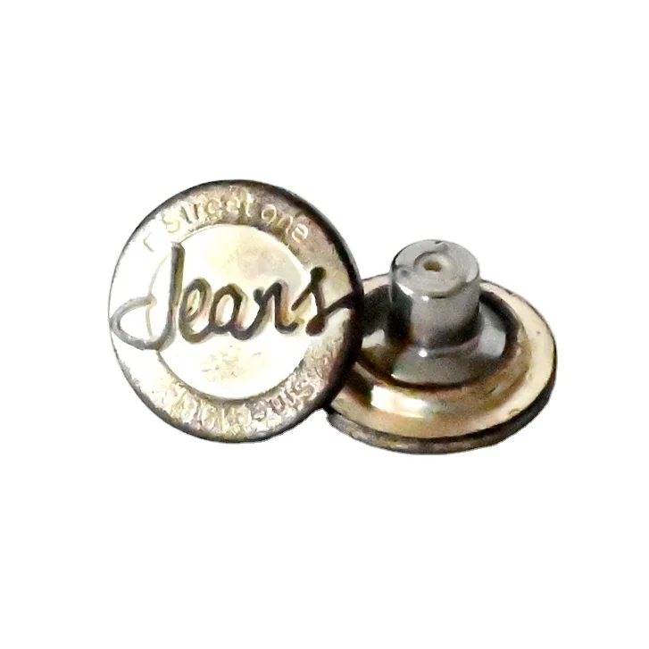 High Rise Jeans Shank Round Nickle Free Antique  Distressed Jeans Woman Metal Buttons Metal Shirt Button