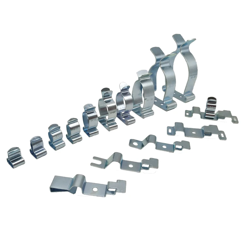 Sheet Metal Fabrication Stamping Bending Service Polished Stainless Steel Zinc Rubber Plated Spring Steel U Shape Pipe Tube Clip