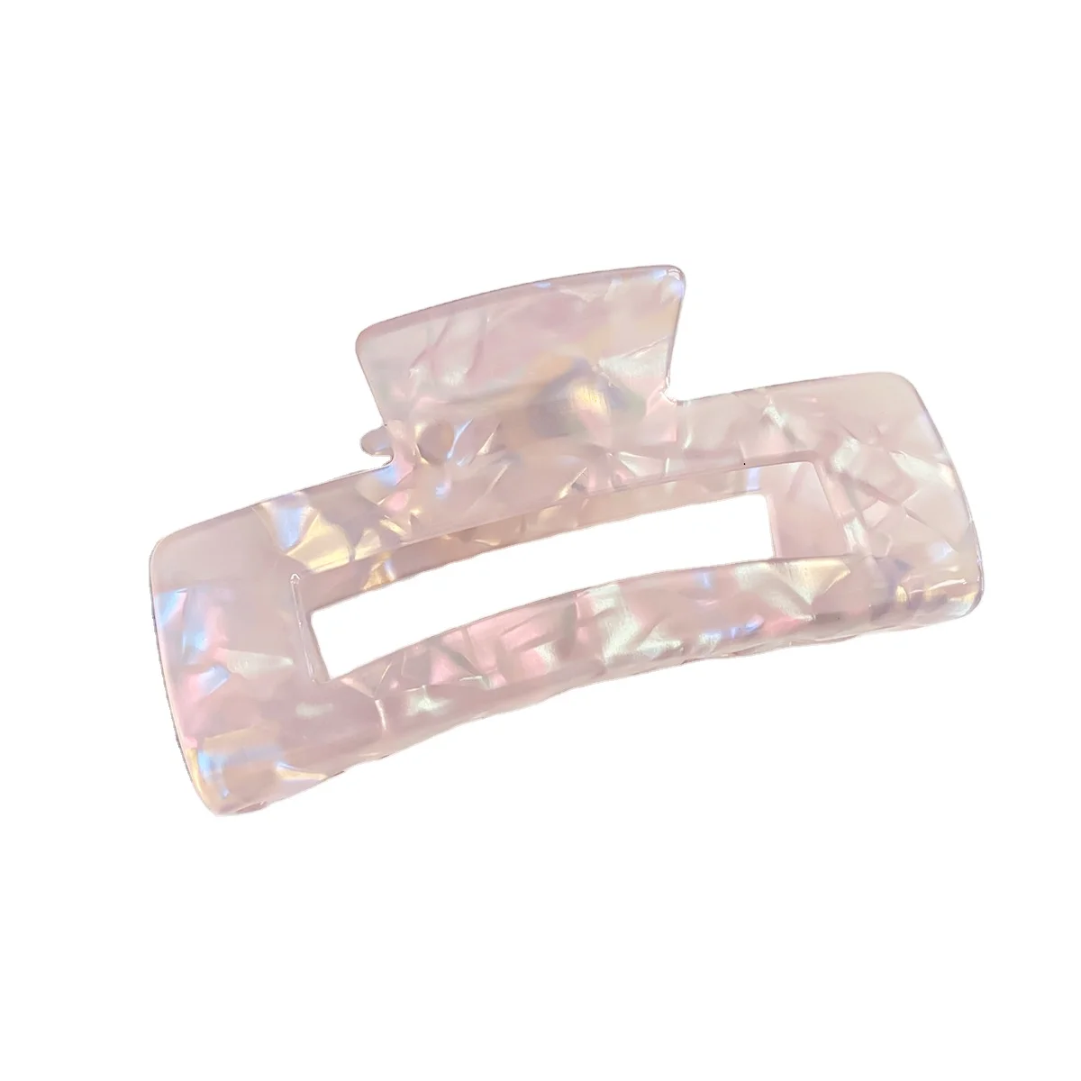 Wholesale Geometry Girl Hair Accessory Colorful PVC Marble Shark Clip Hair Grab Acrylic Solid Color Square Hair Clips Claw