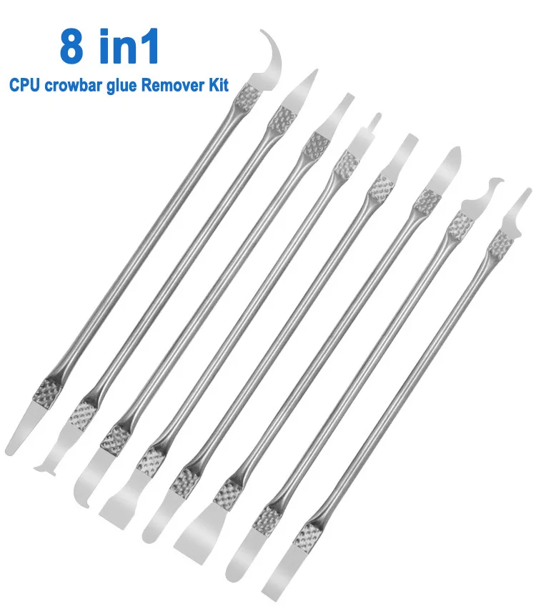 8pcs/pack CPU IC Glue Remover Phone Repair Tool C Chip Repair Thin Blades Piratical Repair Hand Tool For Mobile Phone Computer