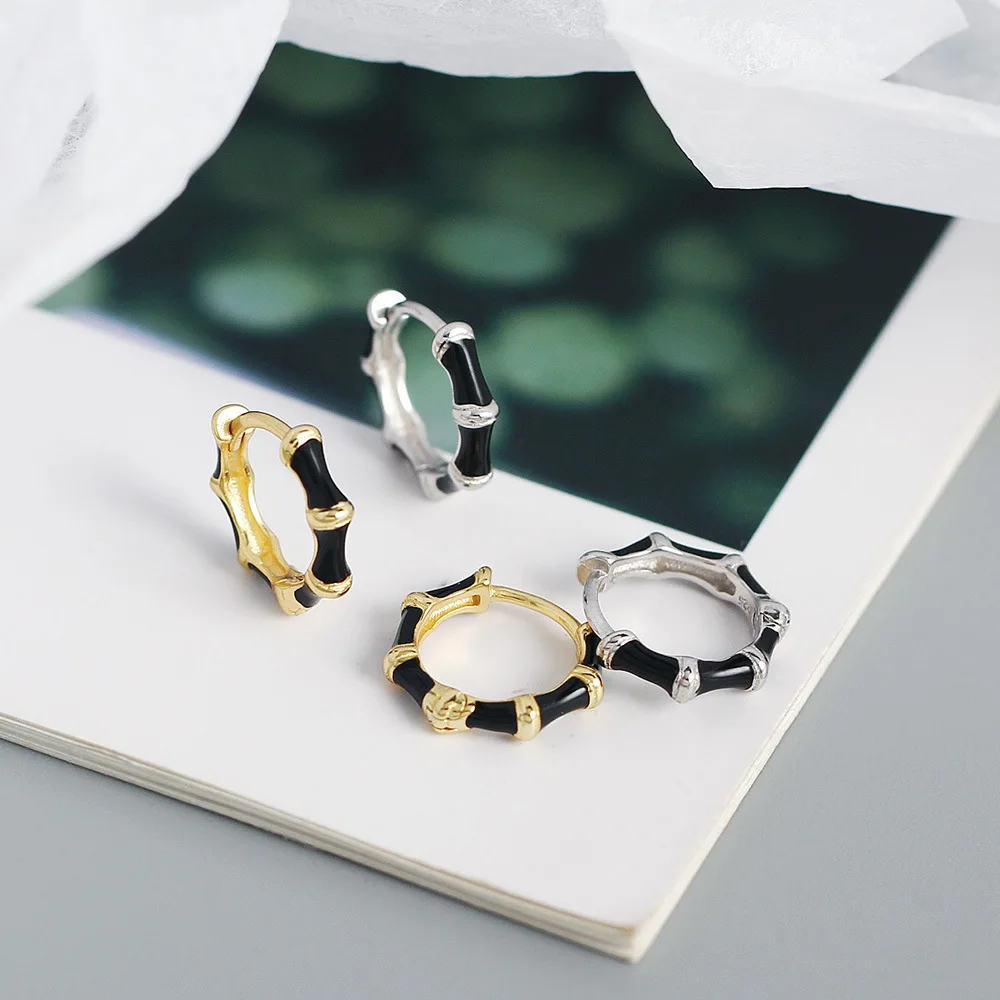 925 Sterling Silver Earrings Colorful Women Huggie Earring With Zircon Dripping Oil Craft Enamel Hoop Earring