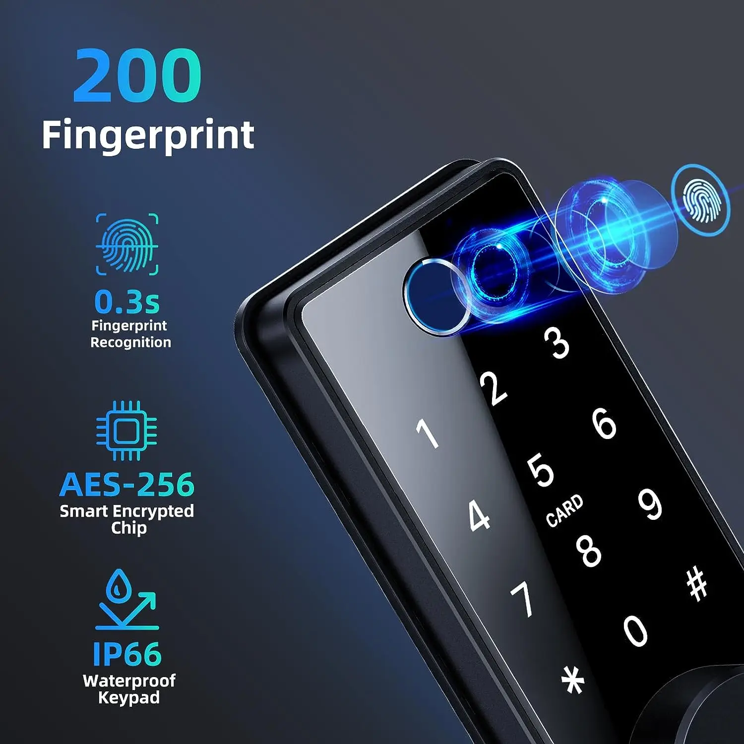 Factory Hot Sale Waterproof Keyless Fingerprint Code Password Biometric Fingerprint Smart Lock