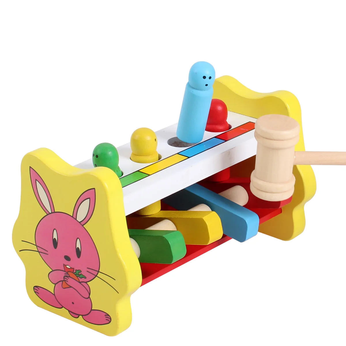 Factory Direct Sales Rabit Big Size Wooden Musical Instrument Toys Percussion Kids