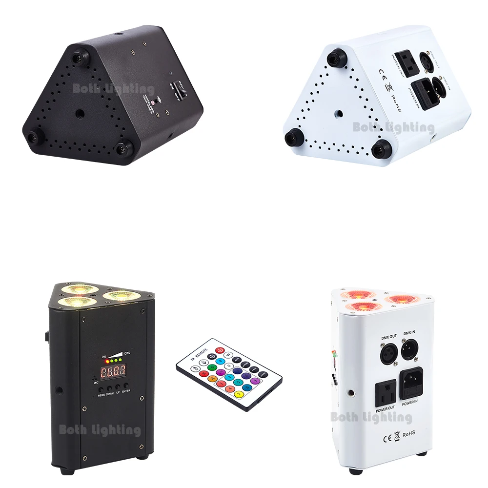 Bothlighting Led Wedge 3*18W LED Par Wedge Stage Lights Battery Wireless DMX Uplight For Wedding Party DJ Light Stage Lightings