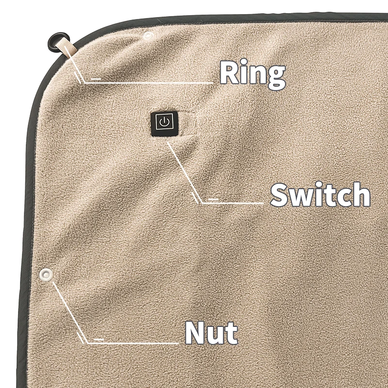 Low Voltage 12V Electric Heated Camping Outdoor Blanket With 3 Heat Adjustments