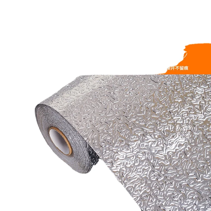 Aluminum foil wallpaper self-adhesive kitchen oil-proof sticker waterproof fireproof thickened wardrobe cabinet factory direct s