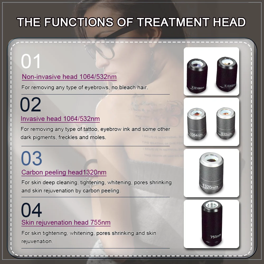 Whole Body Painless Hair Tattoo Removal Mini Portable Picolaser with Non-Bleeding No Bleach ND YAG Laser Type