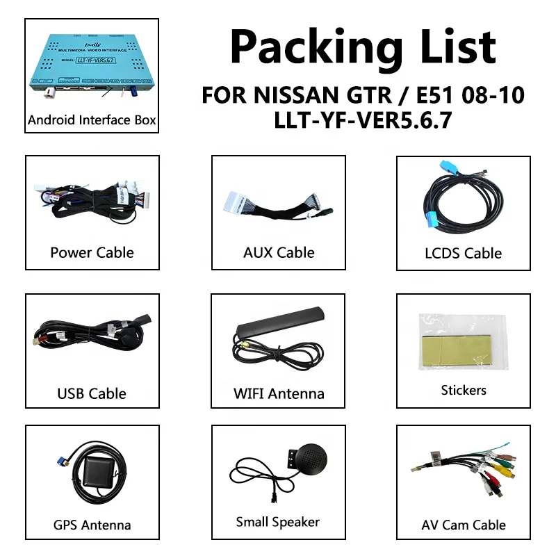 Lsailt Android Car GPS Navigation Video Interface for Nissan GTR R35 GT-R 2008-2010 JDM CBA
