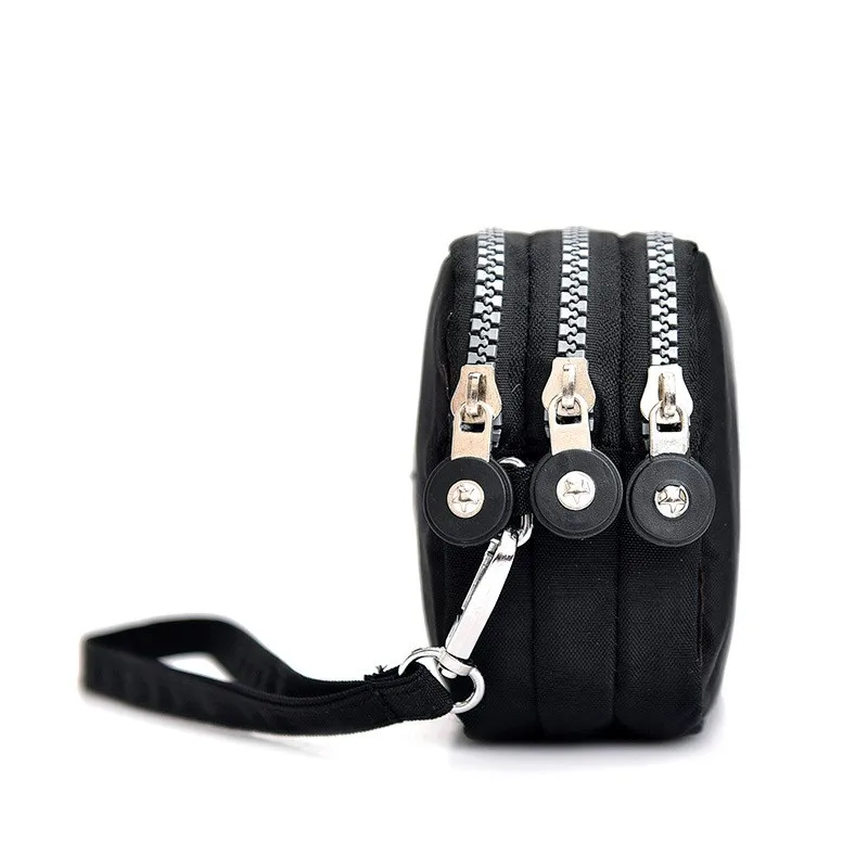 Free shipping in China Multifunction 3 Layers Zipper Key Card Phone Pouch Coin Money Bag Woman Long Purse Wallet