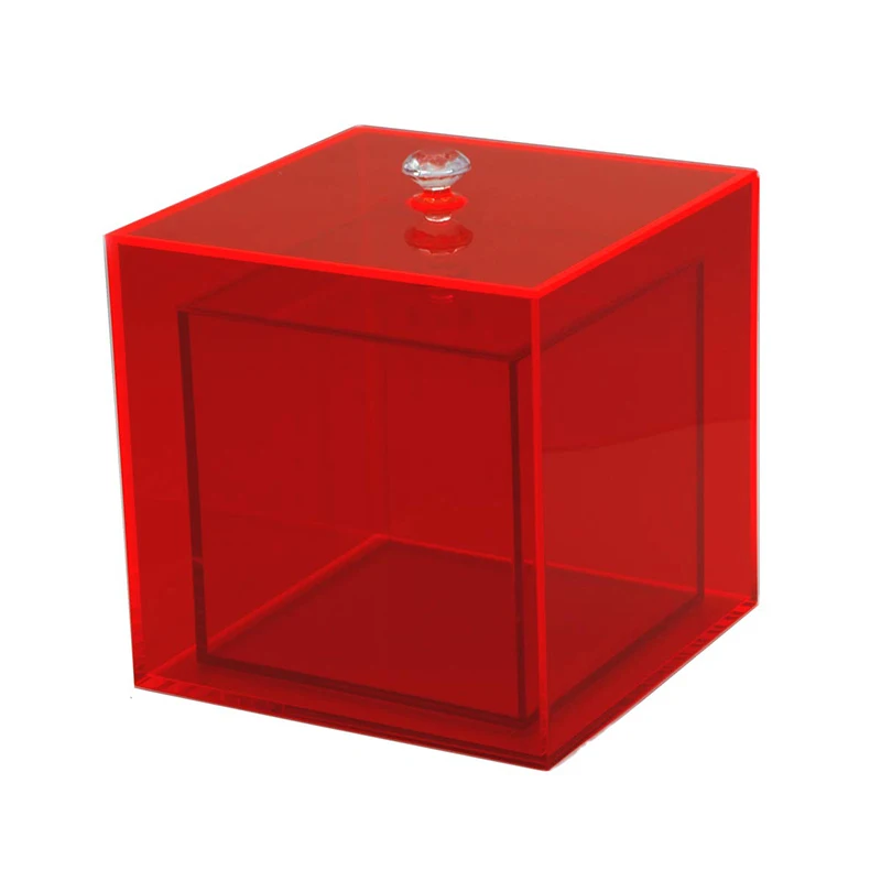 
red two-piece acrylic square store content box wedding party gift boxes jewelry stationery toy dice box display 