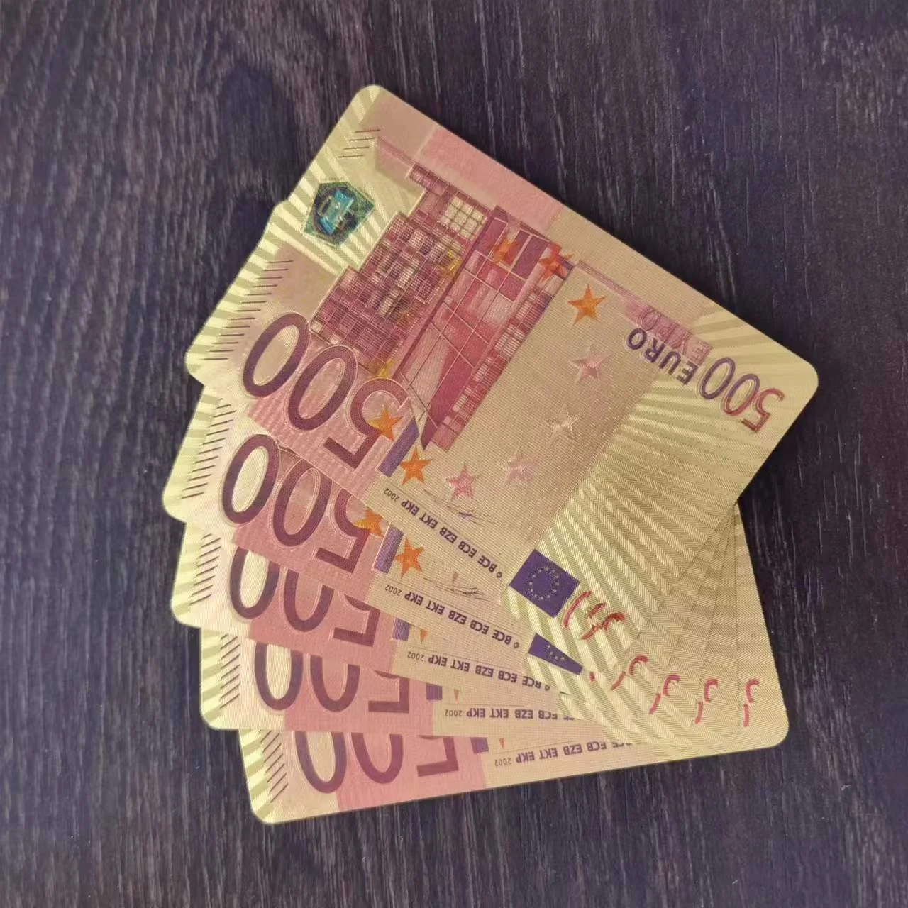 WHOLESALE CUSTOM 500 EURO PVC 24K GOLD PLAYING CARDS