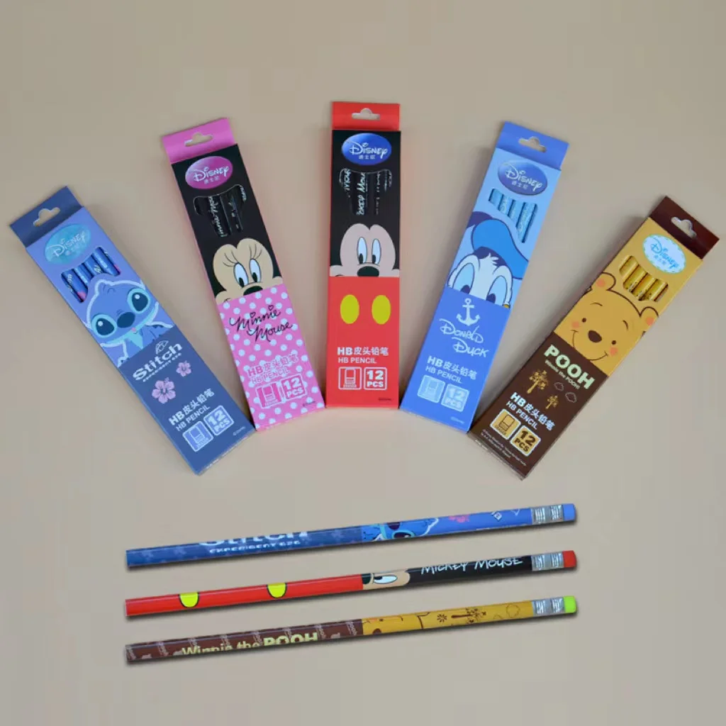 Hot Selling Stitch Cartoon Hb Boxed 12pcs Pencil Children Creative Gifts Pencils Stationery