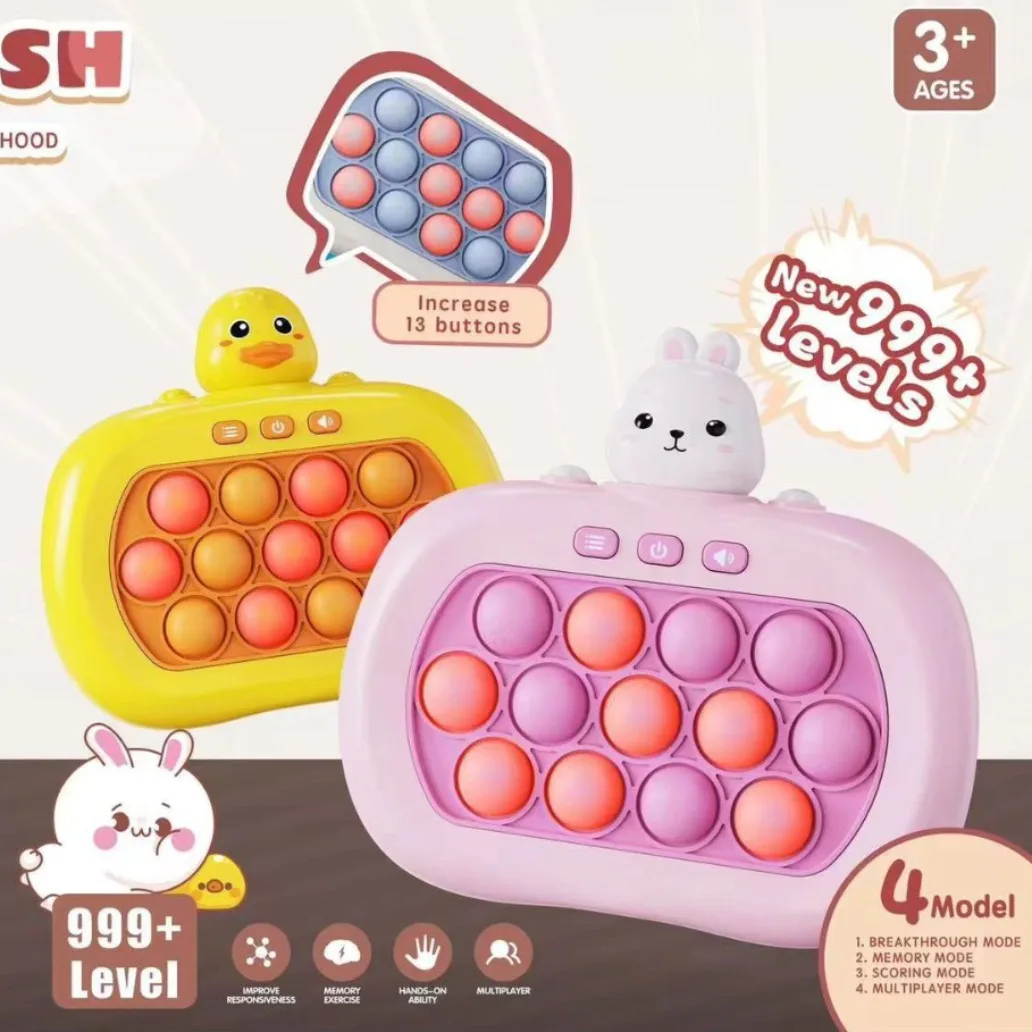 Light Up Toys Handheld Quick Push Game Console Electric Bubble Pop It Puzzle Game Machine Toy Fidget Toy for adult and children