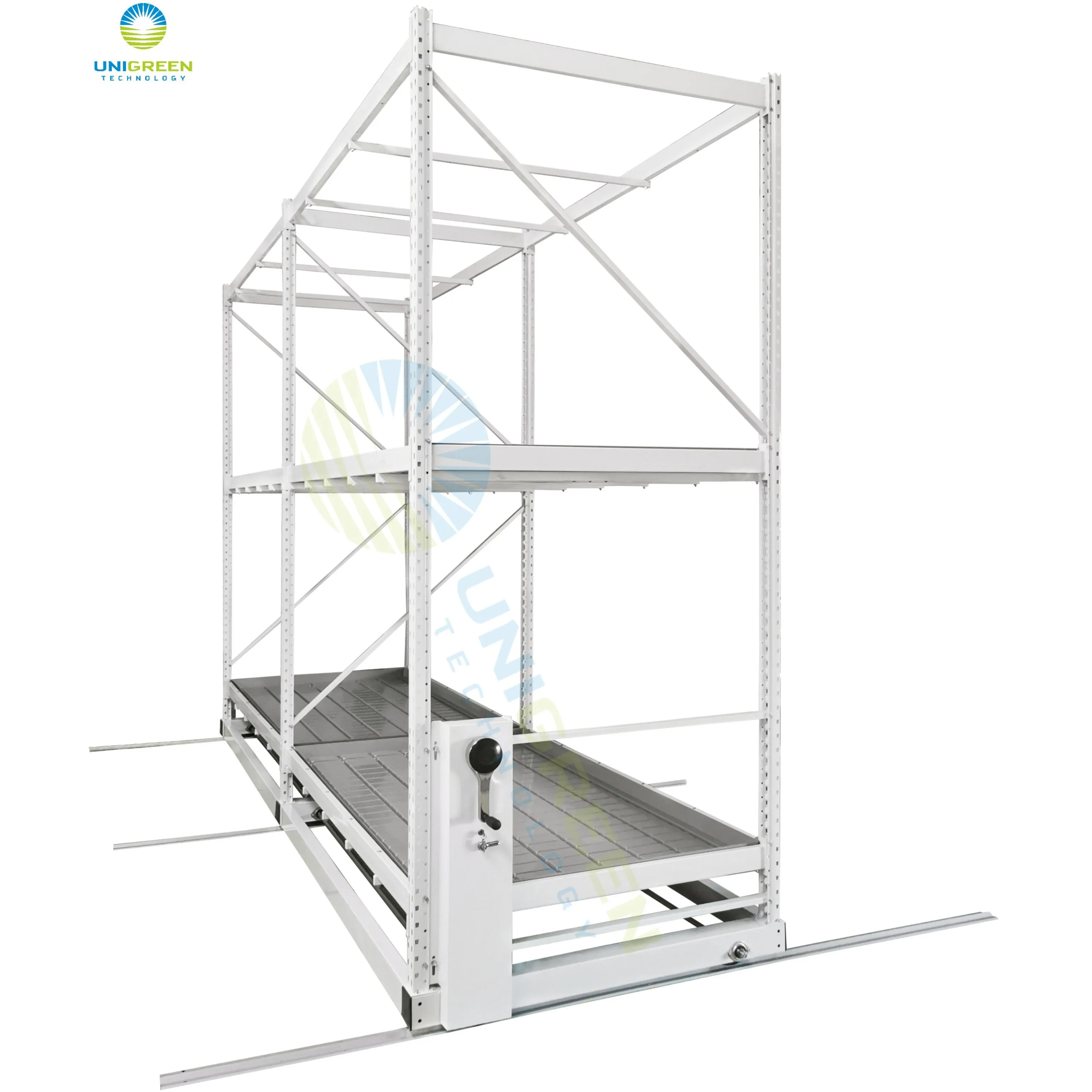 Vertical Grow Rack System 2 Tier With 4x8 Ebb And Flow Tray 3 Level Vertical Grow Work Bench Grow Rack System For Plant Growing
