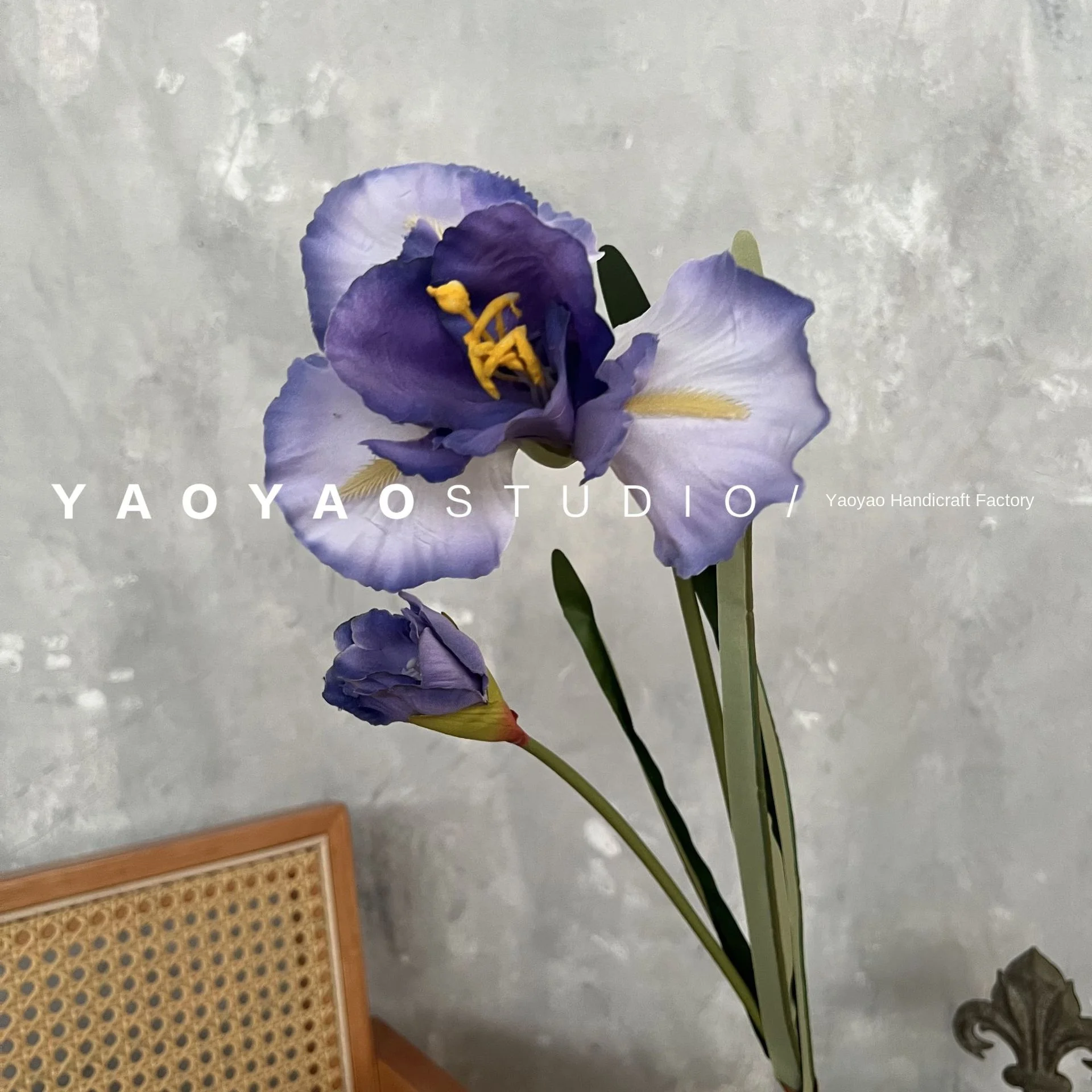 High Quality Purple Iris Flower Set Beautiful Chen Simulated Living Room Dining Table Floriculture Stem Parts Christmas Decor