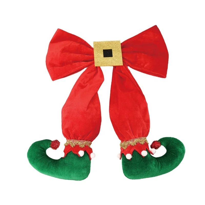 New hot-selling elf feet decoration Christmas tree bow elf boots pendant holiday gifts