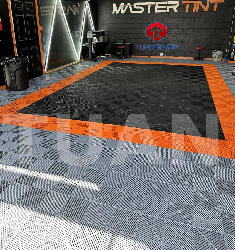 China manufacture Plastic PP Auto Detailing Interlock Garage floor Tiles
