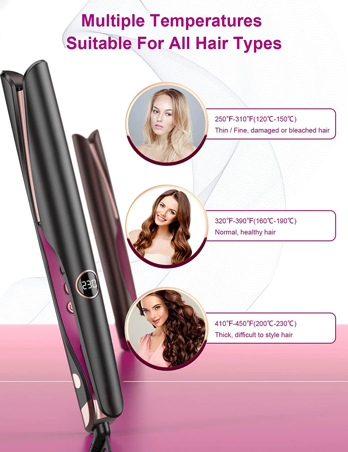 Ready Stock Twist Flat Iron Curling Iron 1 Inch Dual Voltage Hair Straightener and Curler 2 in 1 for Curl Wave Straightening