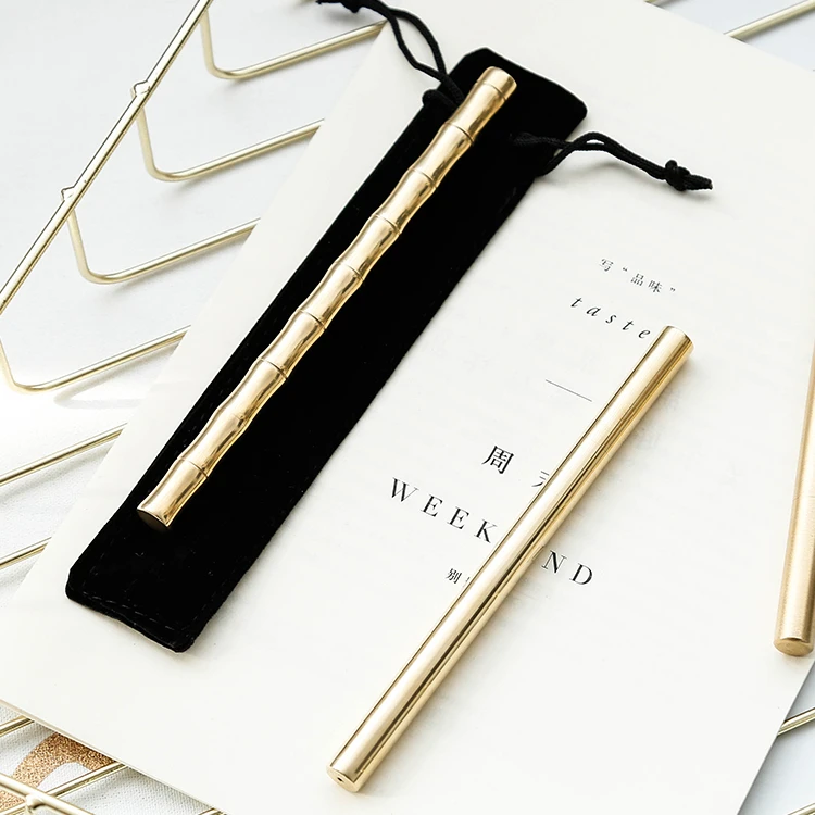 Maxery Retro Brass Pen Metal Neutral Business Signature Pen for Students Personalized Stationery Christmas Gift Custom Logo