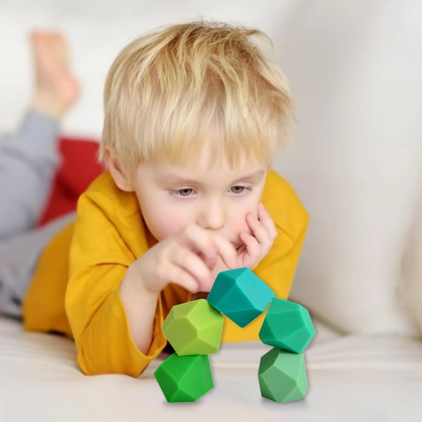 Силиконовые штабелируемые камни строительные блоки игрушки Монтессори красочная силиконовая галька набор для штабелирования