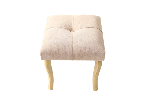 Golden Arts Factory Supply Attractive Price Living Room Furniture American Country Style Flax Wooden Curved Legs Stool Ottoman