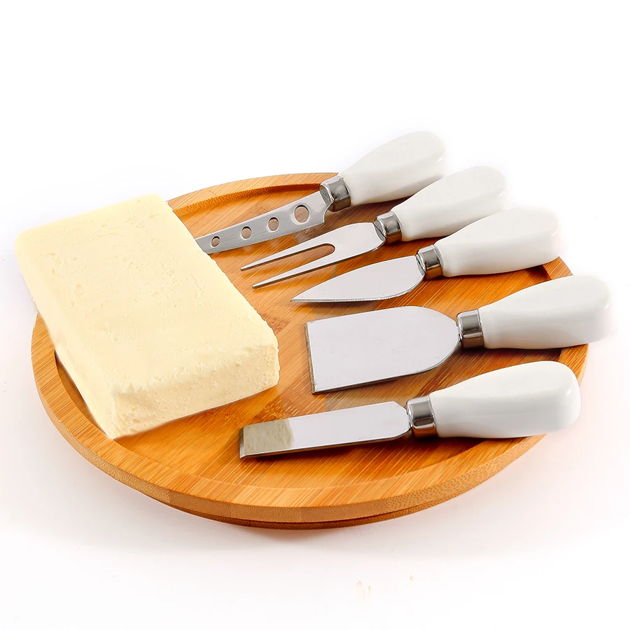 ceramic handle cheese cutting tools 4 pieces set cheese knives cheese knife set