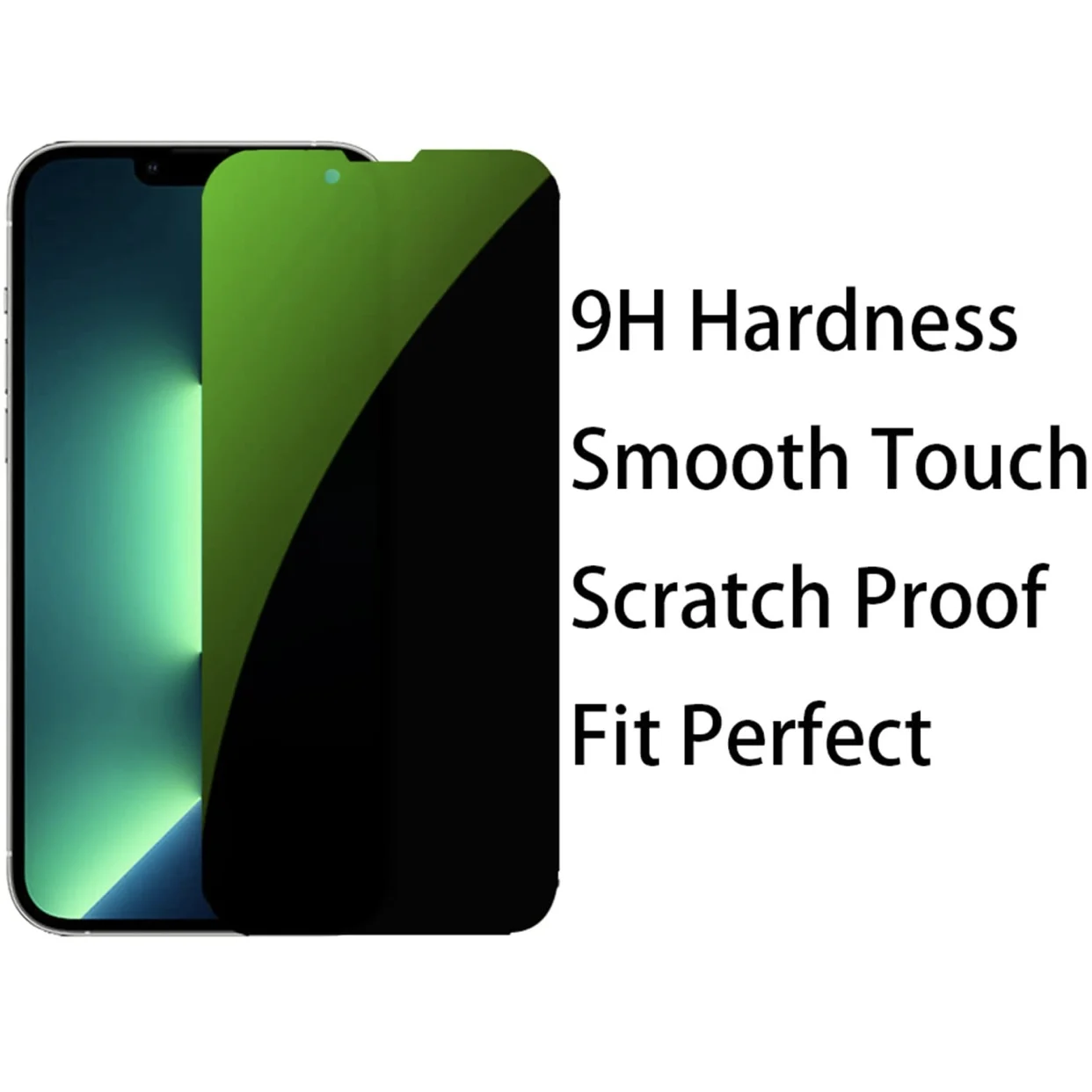Silk Printing Full Cover 9H Anti Peeping Tempered Glass Film Anti Spy Privacy Screen Protector