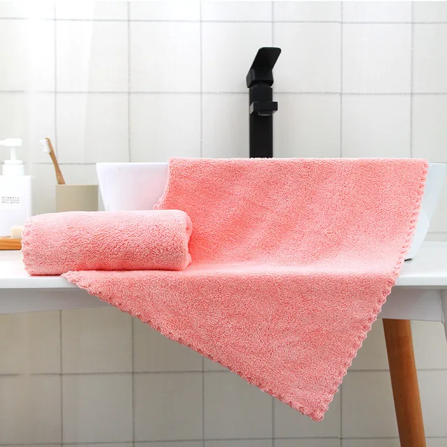 Korea Home Design Green Color Coral Fleece Towel