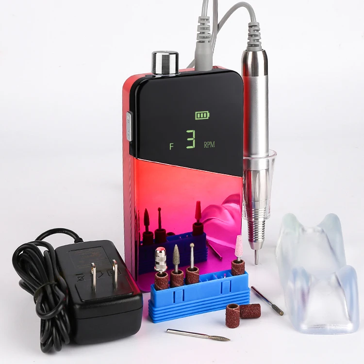 Customize Private Logo 35000rpm Cordless Professional Rechargeable Brushless Electric Portable Nail Drill E File Machine