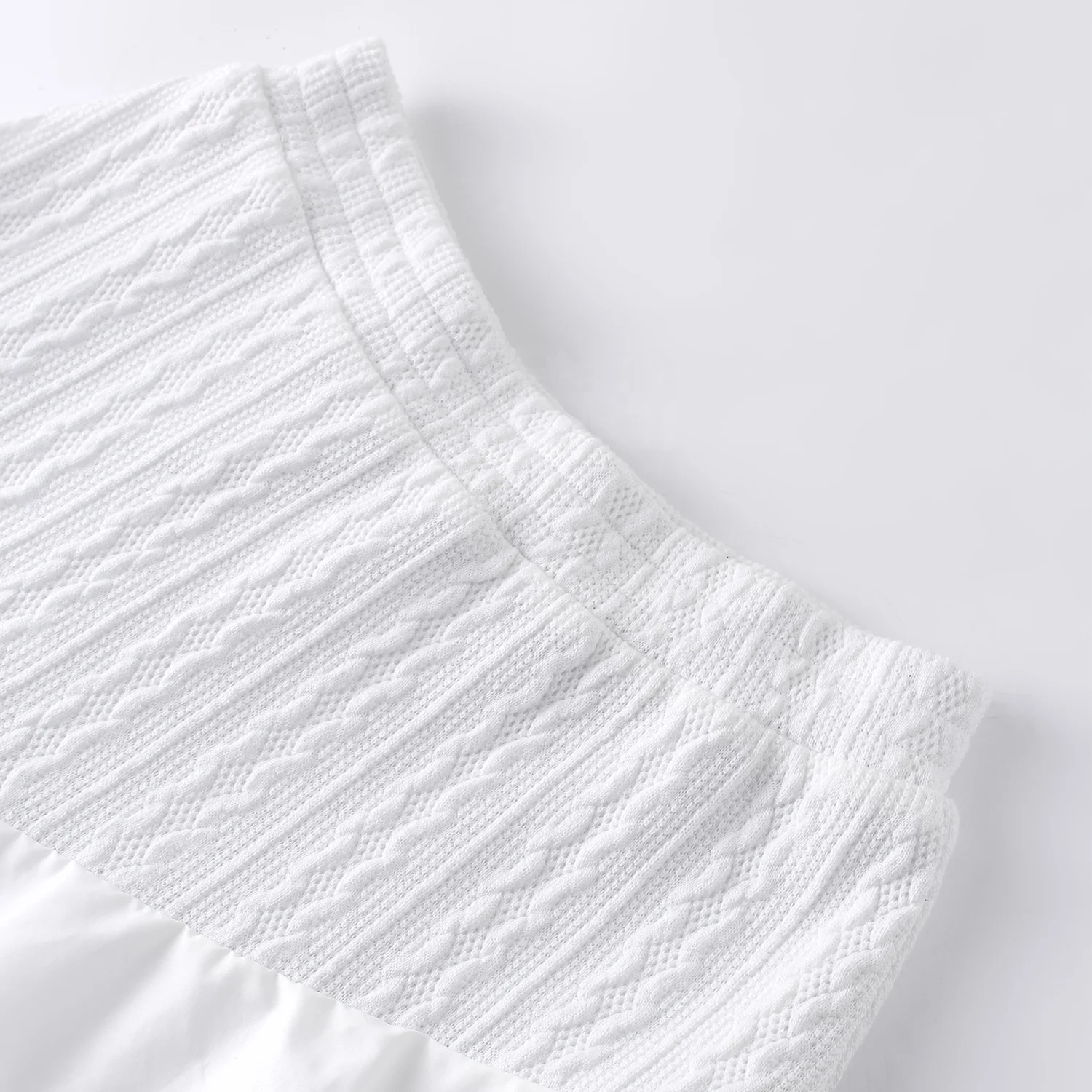 Custom White Office Elegant Ladies Latest Design Vintage Ruffle Hem Asymmetric Cable Knit Wool Cotton Poplin Midi Skirt Women