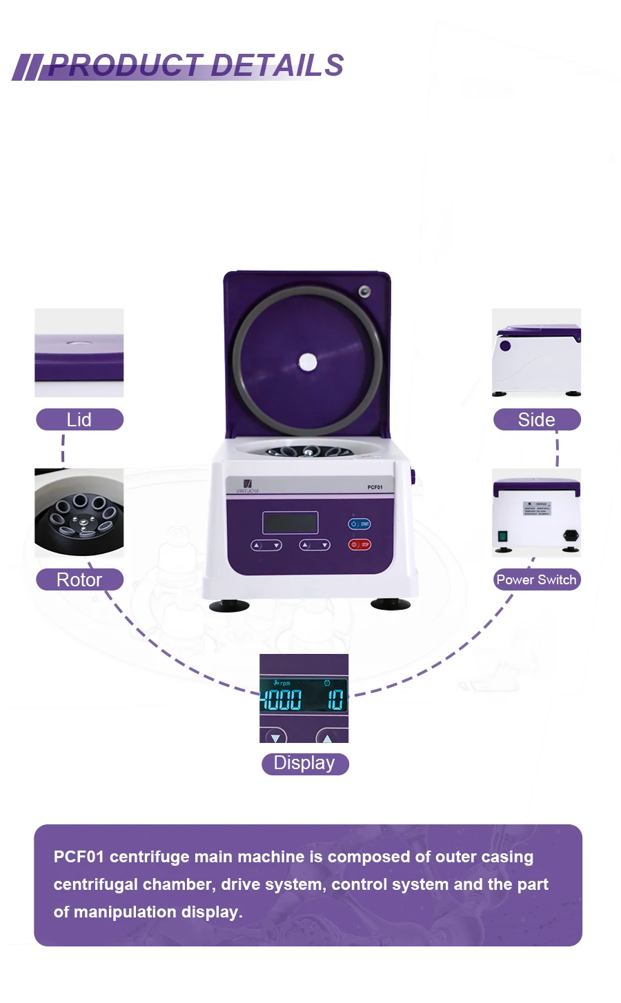 Wholesale Platelet Rich Plasma PCF01 Blood PRP Centrifuge Machine for 8-15ml PRP Tube