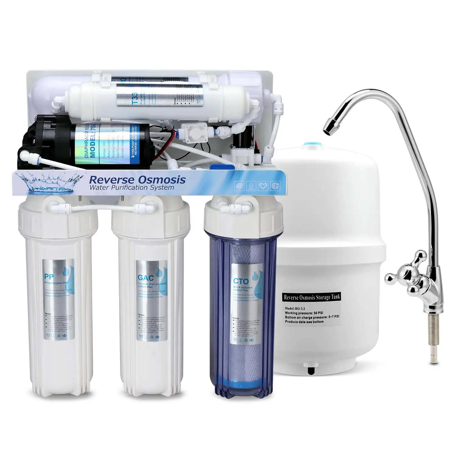 Home Alkaline Water Purifier Machine Osmosis Inversa Water Filter System 7 Stage 28 Self-cleaning Filters Purify Fish Water