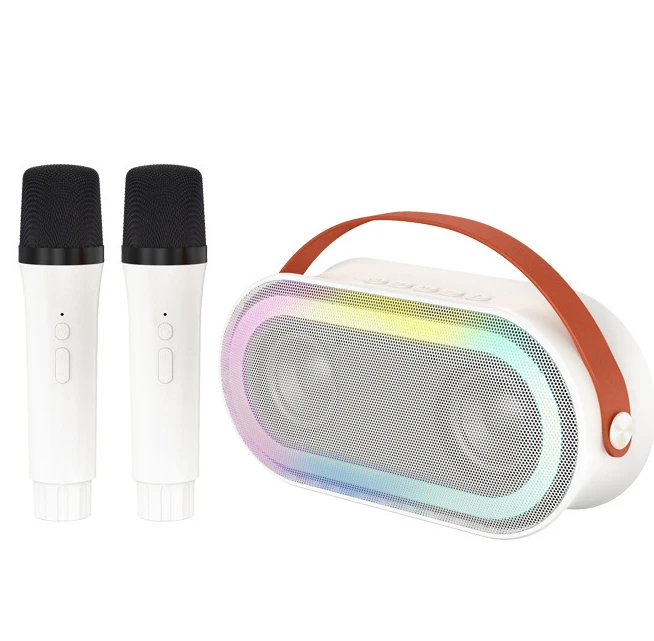 New Wireless K-Song Bluetooth Speaker Portable Home Outdoor Karaoke Colorful Atmosphere Light K-Song Integrated Sound System