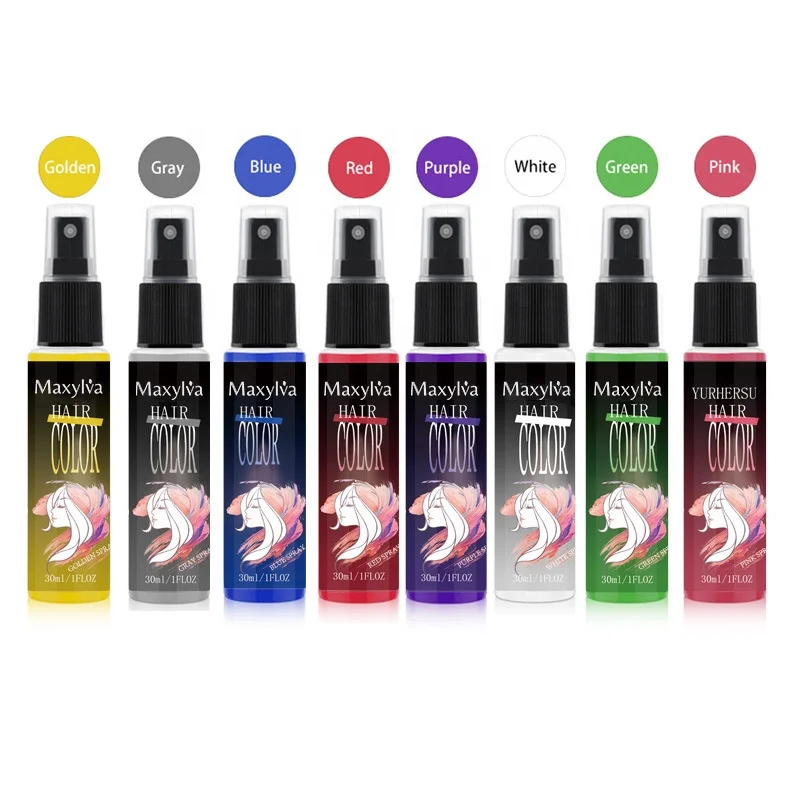 Private Label Spray On Hair Dye Temporary Hair Color Spray 8 Colors Easy To Clean and Lasting long time