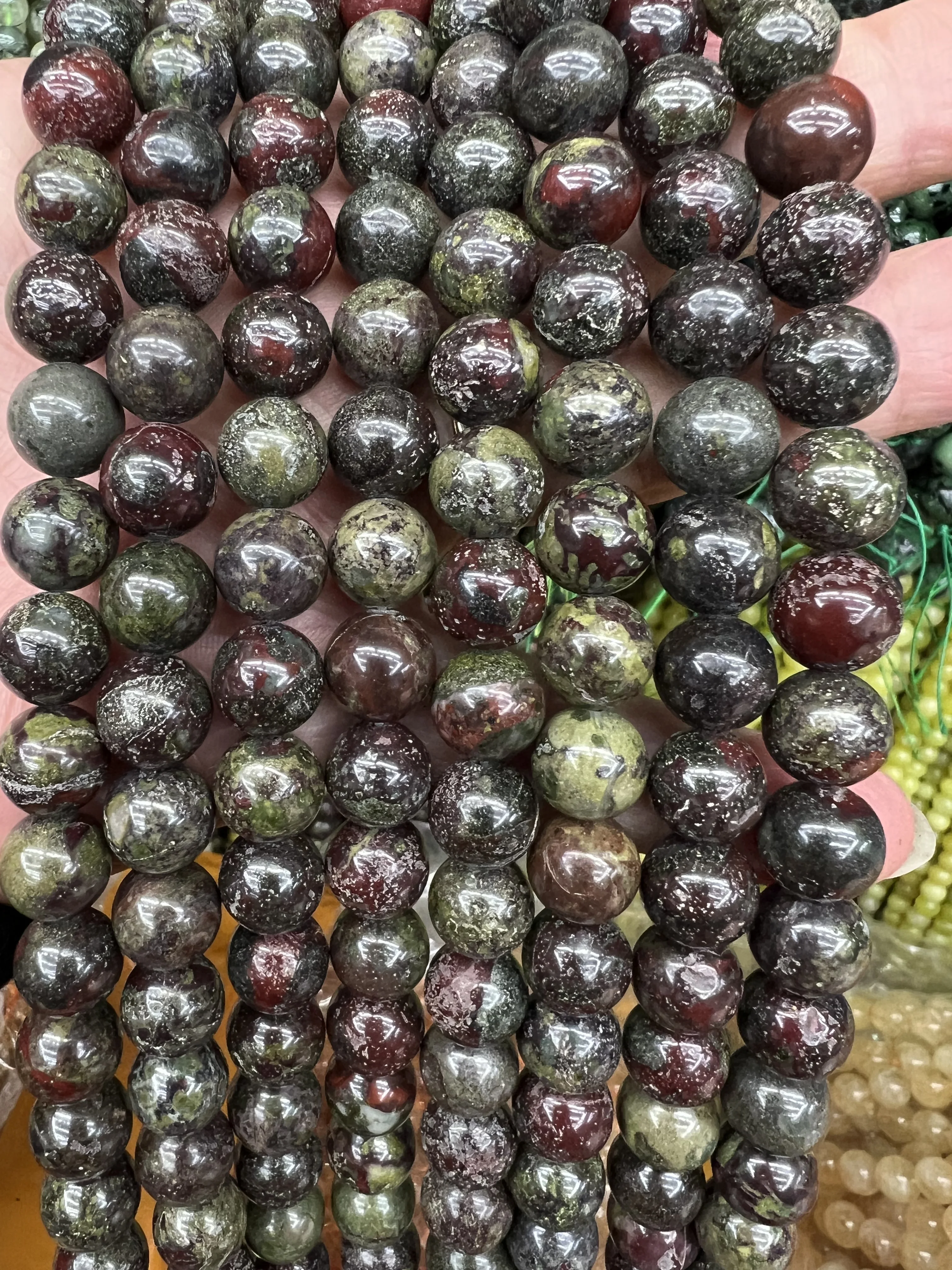 Natural Agate Stone Beads 6mm 8mm 10mm Loose Bead Dragon Blood Gemstone Beads For Jewelry Making