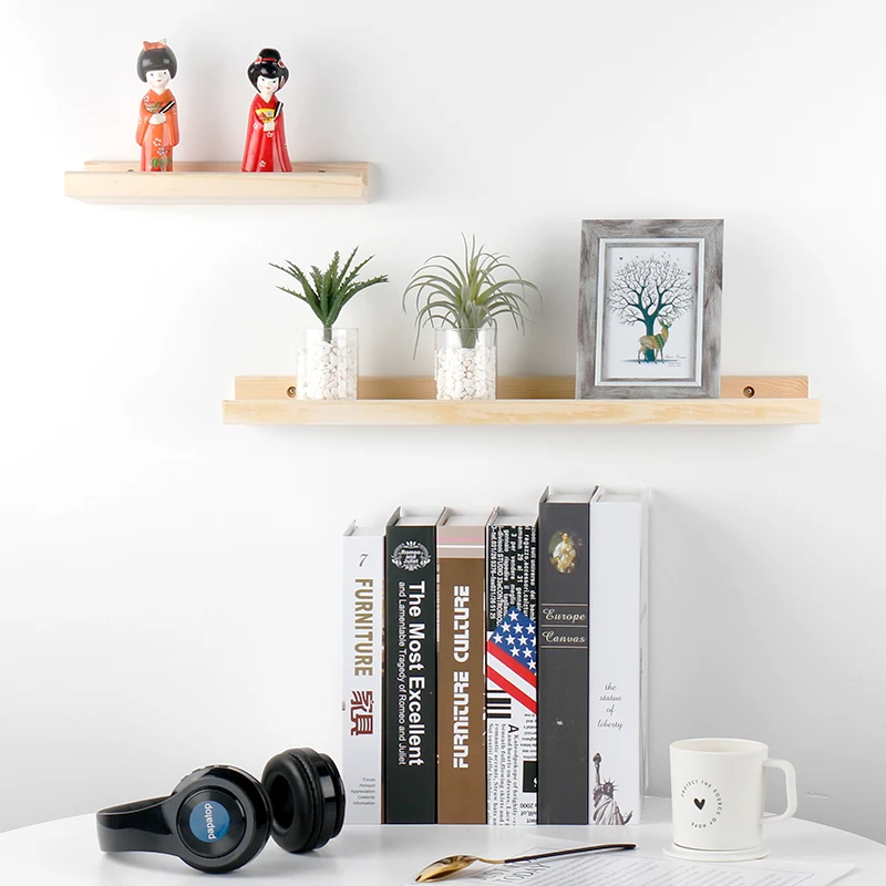 Rustic Floating Wooden  Wall Shelves  Floating Wall Shelf Wood Wall Mount Wooden Shelf